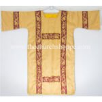 YELLOW GOTHIC DALMATIC VESTMENT WITH DEACON’S STOLE AND MANIPLE